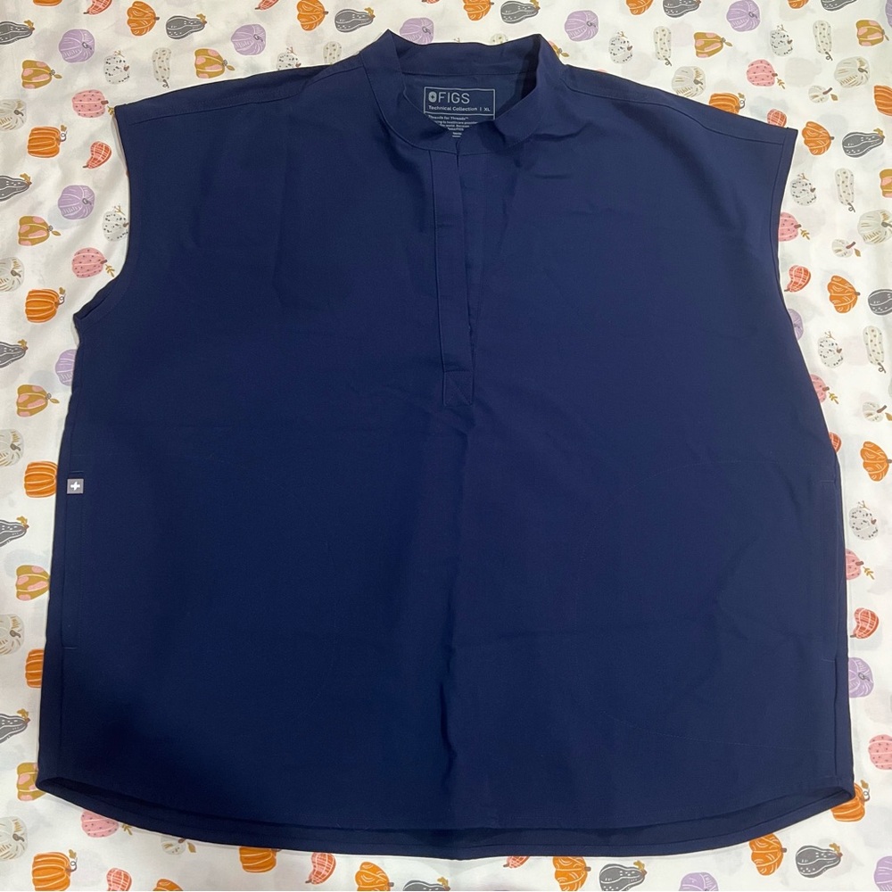 Figs Navy Rafaela Oversized Scrub Top XL